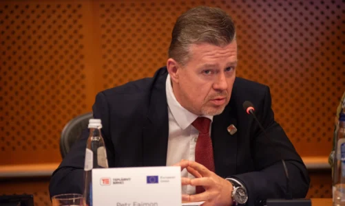 Petr Fajmon, generální ředitel Tepláren Brno, při vystoupení na konferenci.